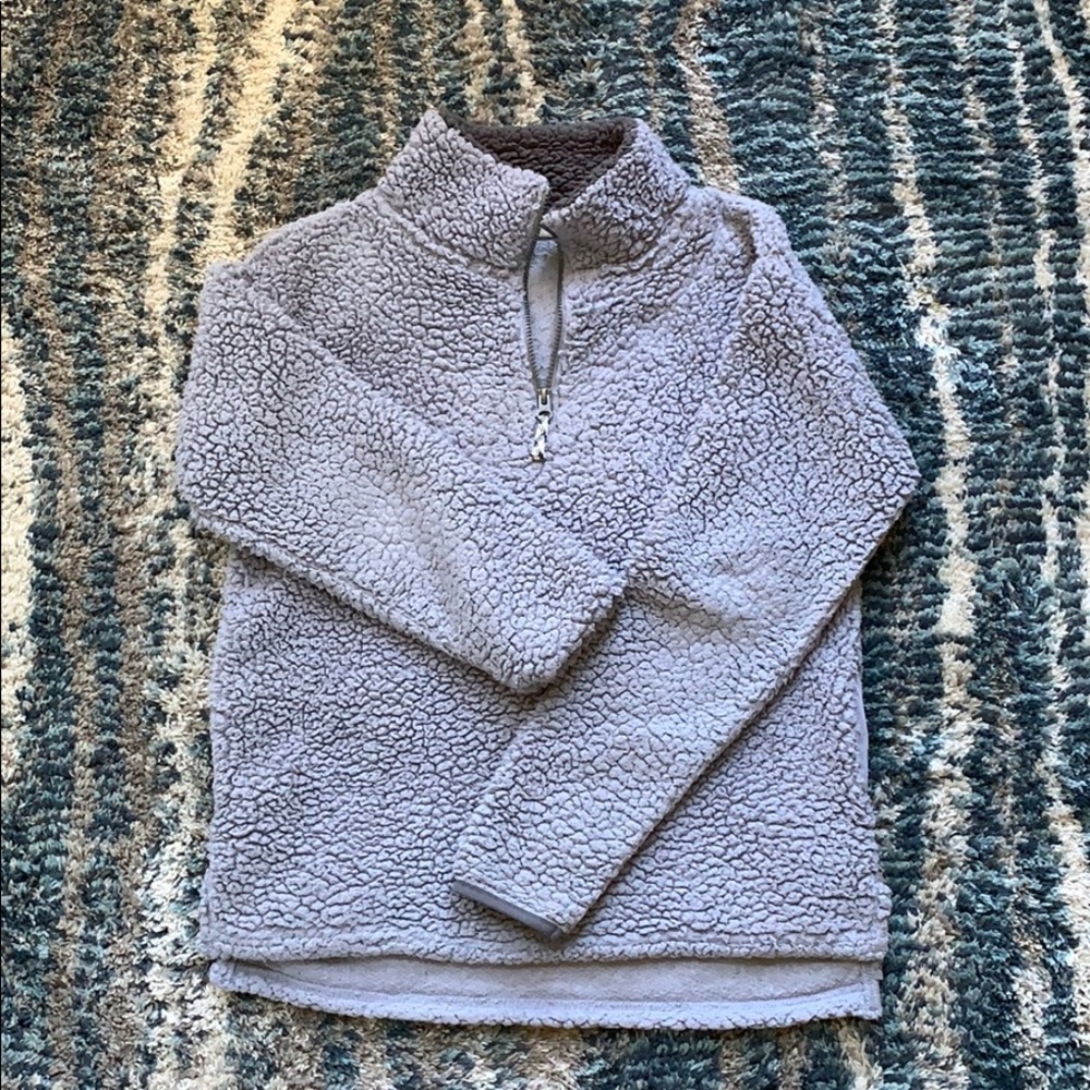 Woman’s Fuzzy quarter zip sweater